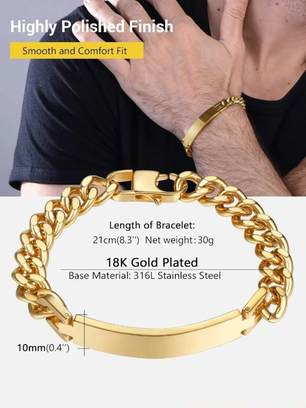 Personalized Engraved Stainless Steel Bracelets for Men & Women - Custom Name